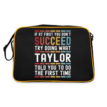 Taylor Name Personalized Funny Birthday Christmas - Retro Bag - black/gold - Back