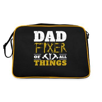 Dad Fixer aller Dinge Funny Tools Daddy Witze - Retro Tasche - Schwarz/Gold - Hinten