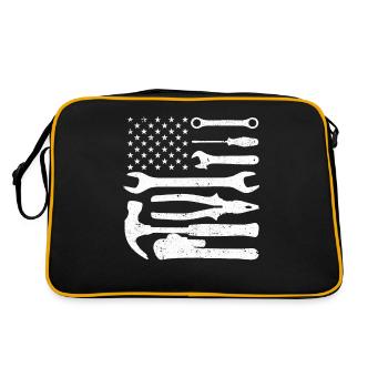 Mécanicien de drapeau américain Patriot à faire soi-même - Sac Retro - noir/or - Dos