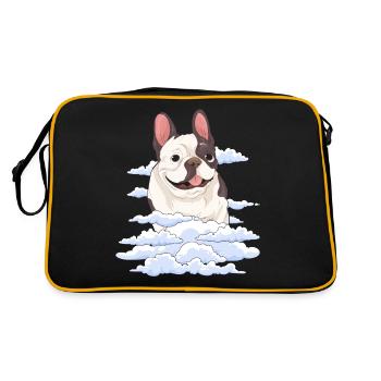 Dog Gift Cloud Bouledogue Français - Sac Retro - noir/or - Dos