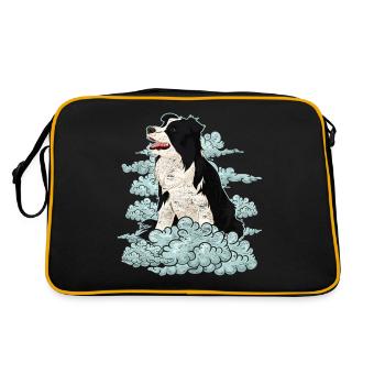 Dog Lover Chiens Cadeau Nuages Border Collie - Sac Retro - noir/or - Dos