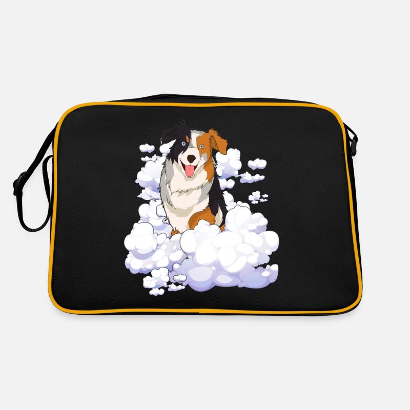Clouds Chiens Cadeau Pet Berger Australien - Sac Retro - noir/or