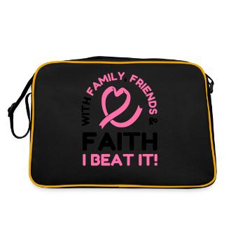 Je bats le cancer du sein Ruban rose Cancer du sein - Sac Retro - noir/or - Dos