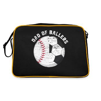 Vater von Vater, Fußball, Baseballspieler, Trainer - Retro Tasche - Schwarz/Gold - Hinten