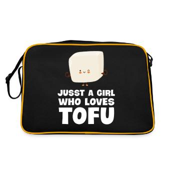 Just a Girl Who Loves Tofus - Retro Bag - black/gold - Back