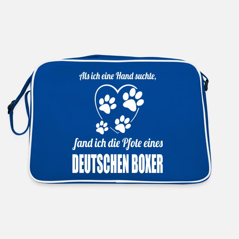Hand & Pfote - Spruch - Deutscher Boxer Retro Tasche