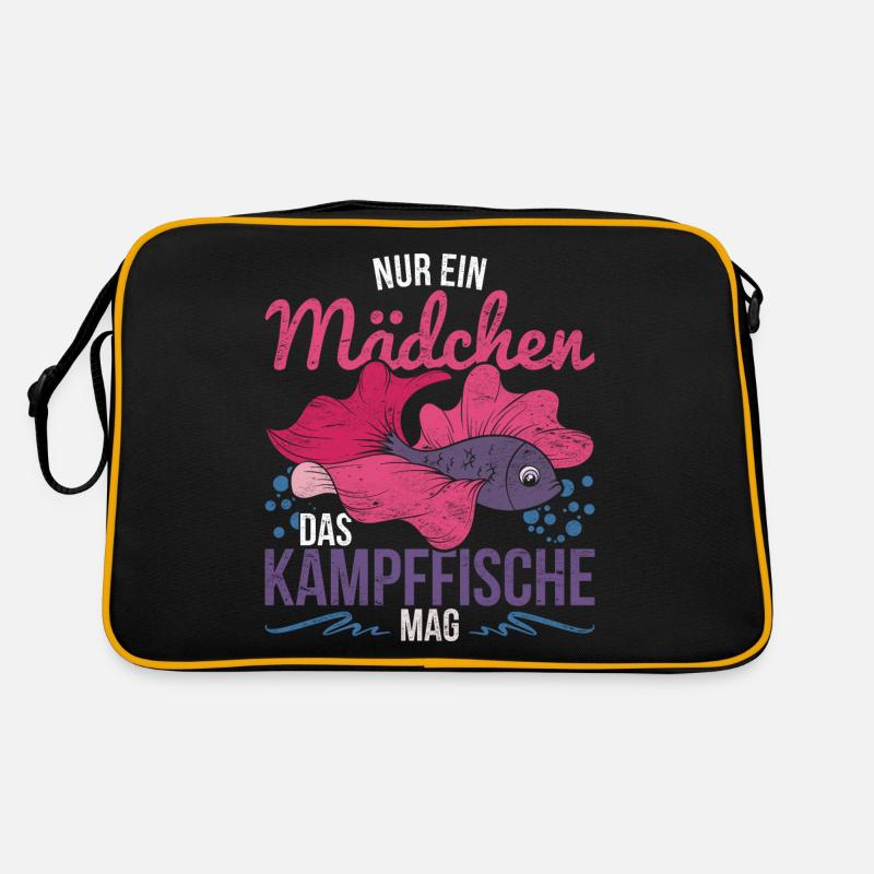 Nur ein Mädchen das Kampffische mag Kampffisch Retro Tasche