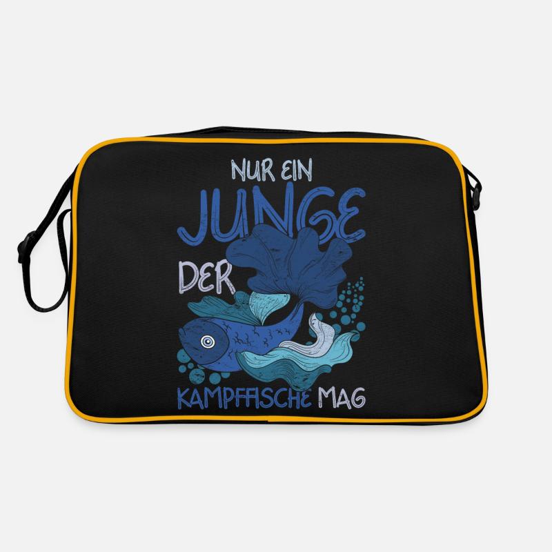 Nur ein Junge der Kampffische mag Ozean Kampffisch Retro Tasche