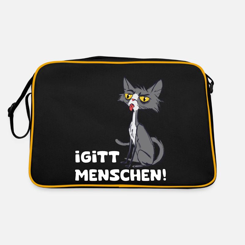 Igitt Menschen, Katze Retro Tasche