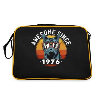 Genial seit 1976, 47 Jahre alt, 47. Geburtstag - Retro Tasche - Schwarz/Gold - Hinten