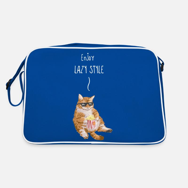 Gros chat mangeant du maïs soufflé Sac Retro