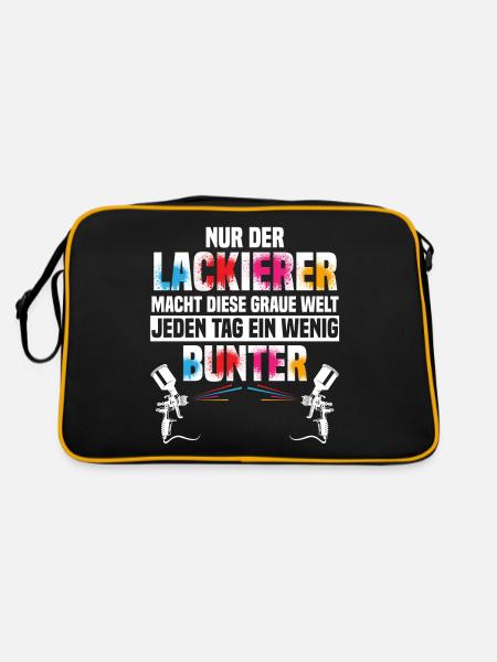 Lackierer Fahrzeuglackierer Autolackierer - Retro Tasche - Schwarz/Gold