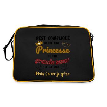 c compliqué et d'être princesse et grande sœur - Sac Retro - noir/or - Dos