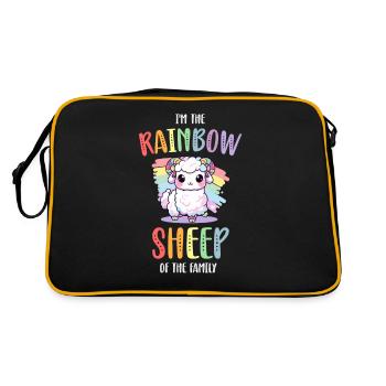 Rainbow Sheep LGBT Lesbian Gay Community Pride - Retro Bag - black/gold - Back
