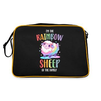 Rainbow Sheep LGBTQ Transgender Pride Community - Retro Bag - black/gold - Back