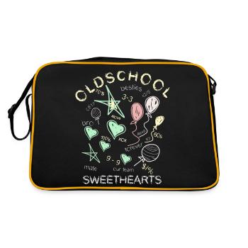 Craie tableau noir oldschool - Sac Retro - noir/or - Dos