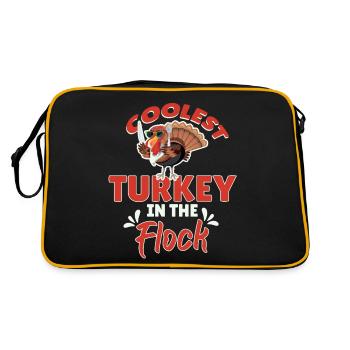 Coolest Turkey In The Flock - Retro Tasche - Schwarz/Gold - Hinten