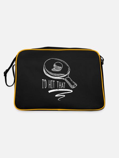 I'd Hit That Table Tennis Vintage Sports Ping Pong - Retro Tasche - Schwarz/Gold - Hinten