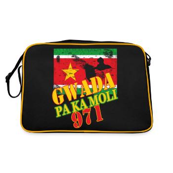 GWADA PA KA MOLI DRAPEAU 971 GUADELOUPE CREOLE - Sac Retro - noir/or - Dos