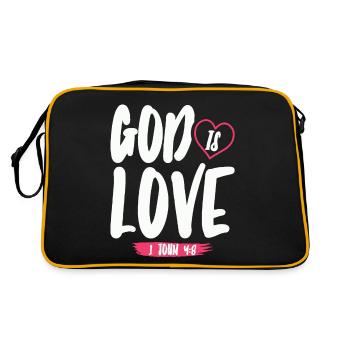 Dieu est Amour Chrétien Bible Verset Foi - Sac Retro - noir/or - Dos