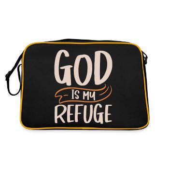 Dieu est mon refuge verset biblique chrétien - Sac Retro - noir/or - Dos