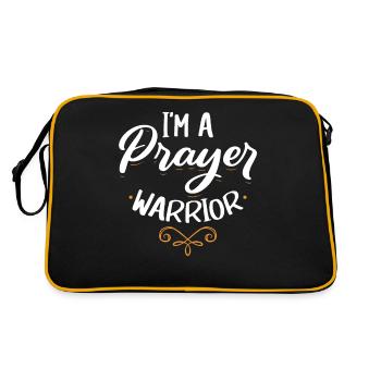 I am a prayer warrior Christian belief in - Retro Bag - black/gold - Back