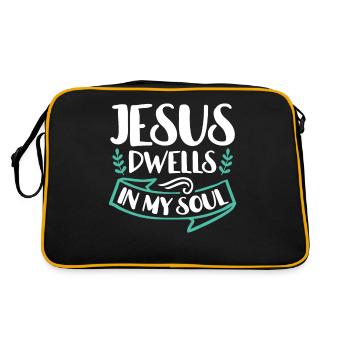 Jésus habite dans mon âme verset biblique Foi - Sac Retro - noir/or - Dos