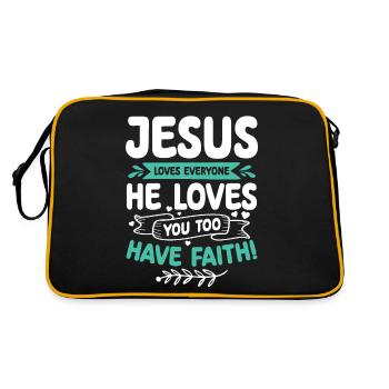 Jésus aime chaque verset biblique Croyez Jésus-Christ - Sac Retro - noir/or - Dos
