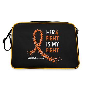 ADHD awareness family support her fight is my - Retro Bag - black/gold - Back