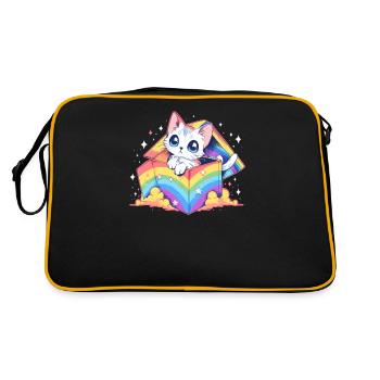 Cool Rainbow Cat Pride Transgender LGBT Community - Retro Bag - black/gold - Back