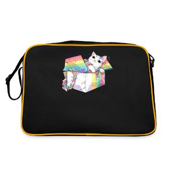 Rainbow Cat Lover Cute Kitty Animal LGBT Community - Retro Bag - black/gold - Back