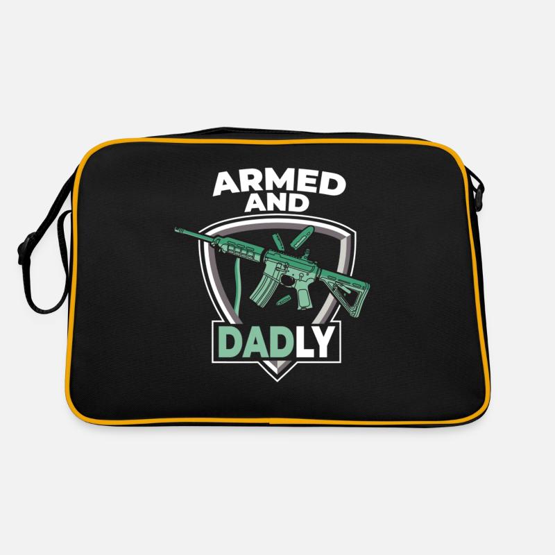 Armed and paternal Funny paternal fathers - Retro Bag - black/gold