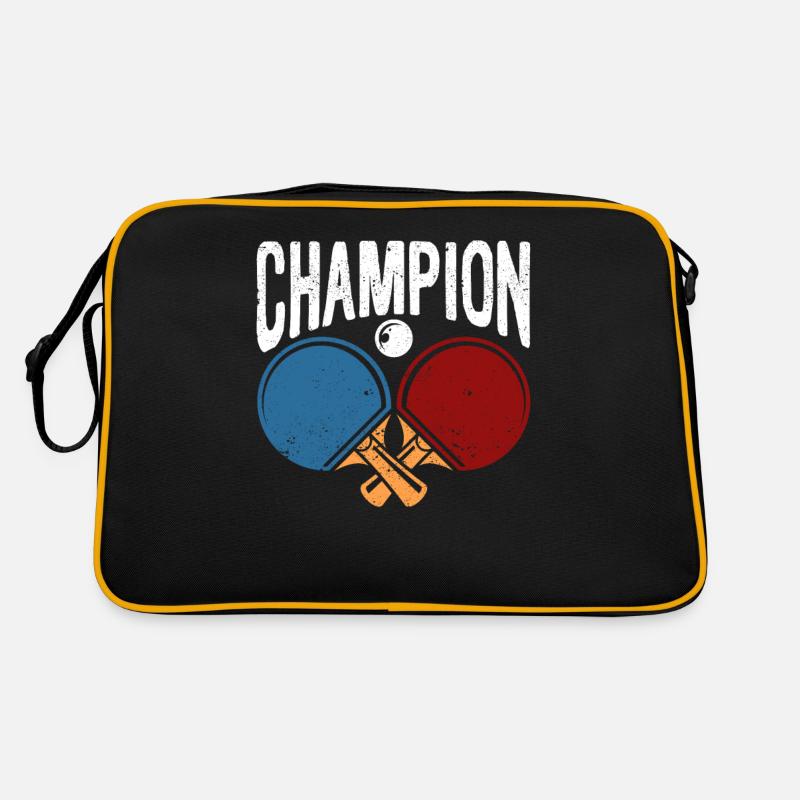 Champion Ping Pong Paddle Balls Drôle de Tennis de Table Sac Retro