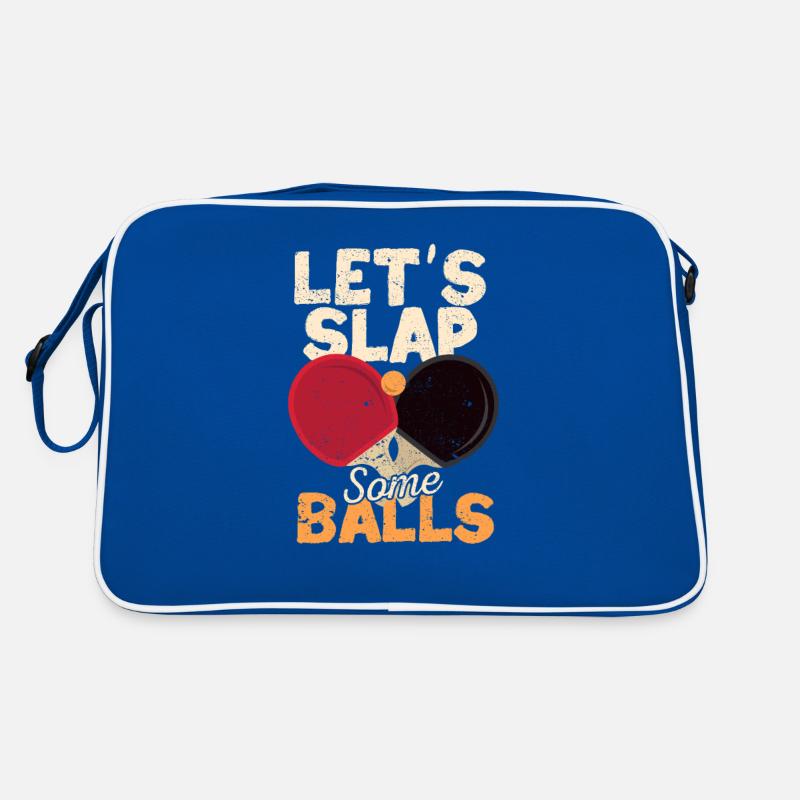 Let's Slap Some Balls Funny Ping Pong Player Table Retro Bag