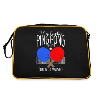My Lucky Ping Pong Shirt Do Not Wash Lustiger - Retro Tasche - Schwarz/Gold - Hinten