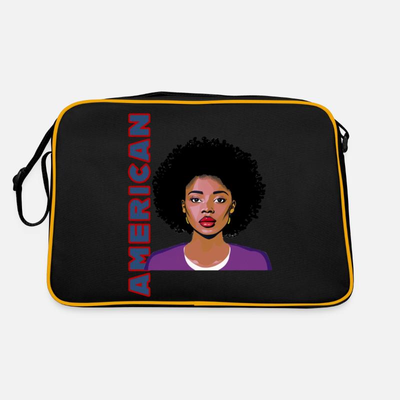 Femme avec lettrage américain Sac Retro