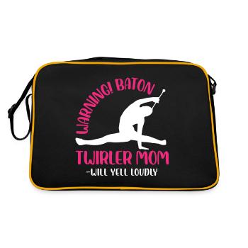 Avertissement! Matraque virevoltante maman - Criera fort - Sac Retro - noir/or - Dos