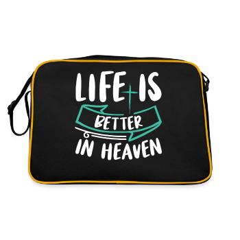 La vie est meilleure au ciel Verset biblique Foi - Sac Retro - noir/or - Dos