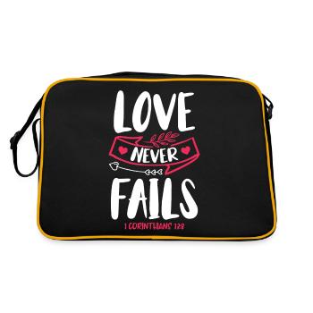 L’amour ne manque jamais Verset biblique Foi Jésus - Sac Retro - noir/or - Dos