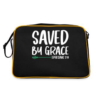 Sauvé par la grâce Bible Verset Chrétien - Sac Retro - noir/or - Dos