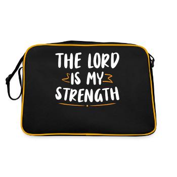The Lord is my strength Bible verse Christian - Retro Bag - black/gold - Back