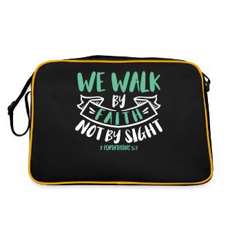 We walk by faith, not by sight - Retro Bag - black/gold - Back