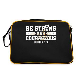 Soyez forts et courageux Bible Croyez Jésus-Christ - Sac Retro - noir/or - Dos