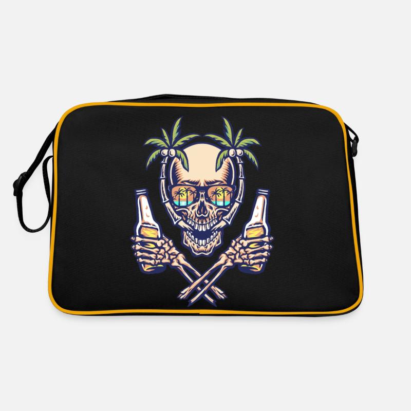 Schädel Sommerstrand Retro Tasche