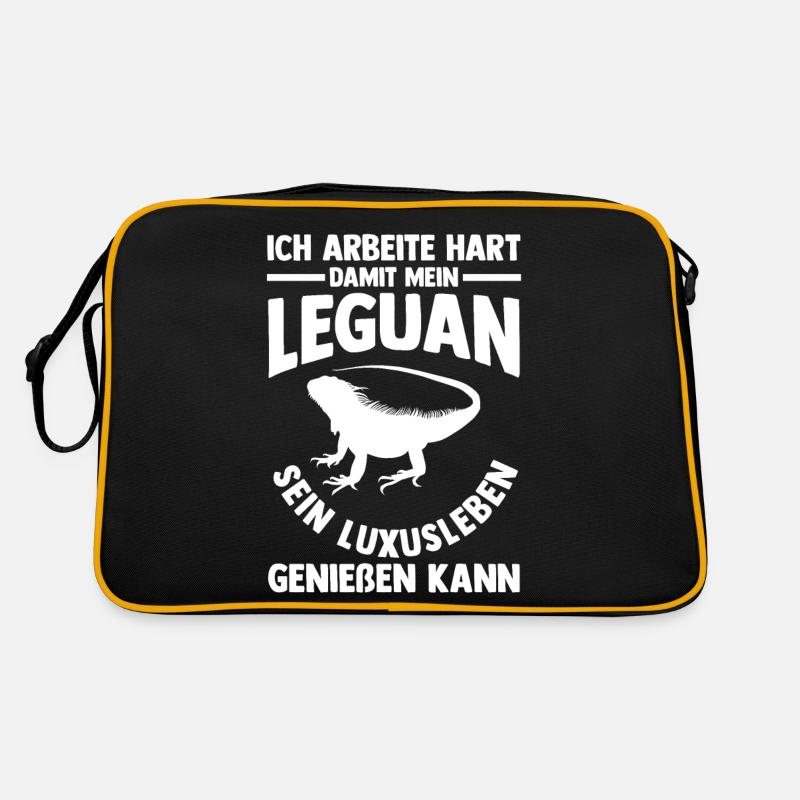 Ich arbeite hart damit mein Chamäleon Retro Tasche