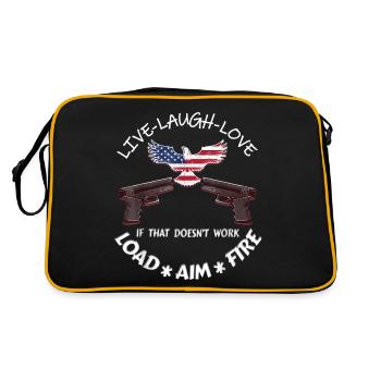 American Live Laugh Love Load Aim Fire 2ème - Sac Retro - noir/or - Dos