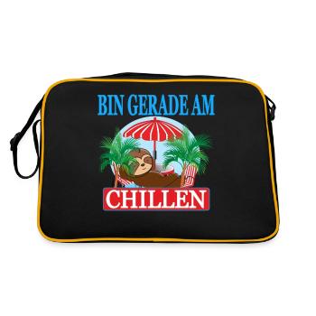 Chiller Bin gerade am chillen Auftrags chiller - Retro Tasche - Schwarz/Gold - Hinten
