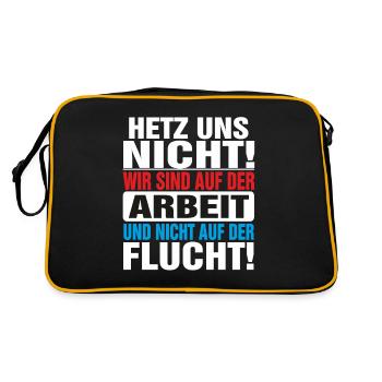 Hetz uns nicht locker bleiben Hetz mich nicht - Retro Tasche - Schwarz/Gold - Hinten
