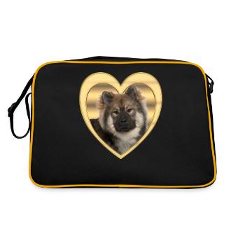 Eurasier - Dog Lovers - Dogs Heart - Retro Bag - black/gold - Back