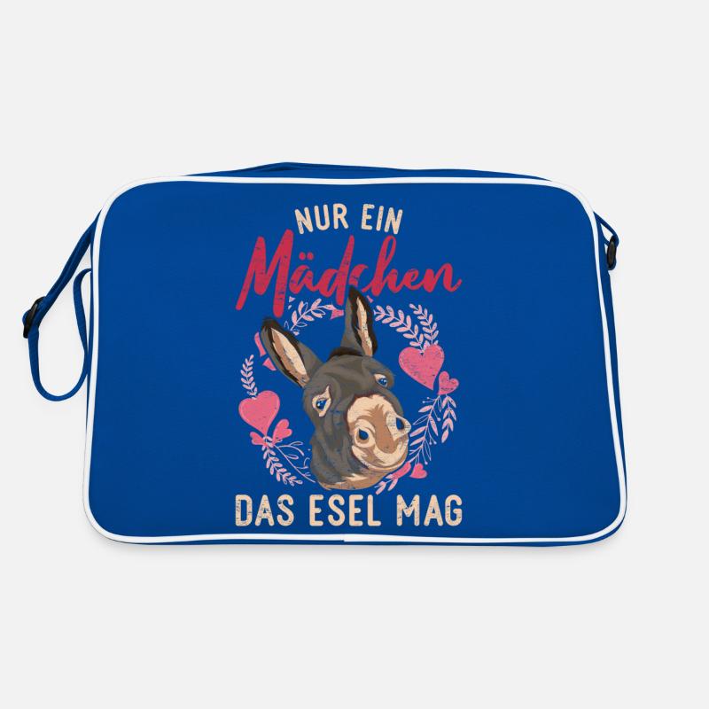 Nur ein Mädchen das Esel mag Bauernhof Tier Esel Retro Tasche